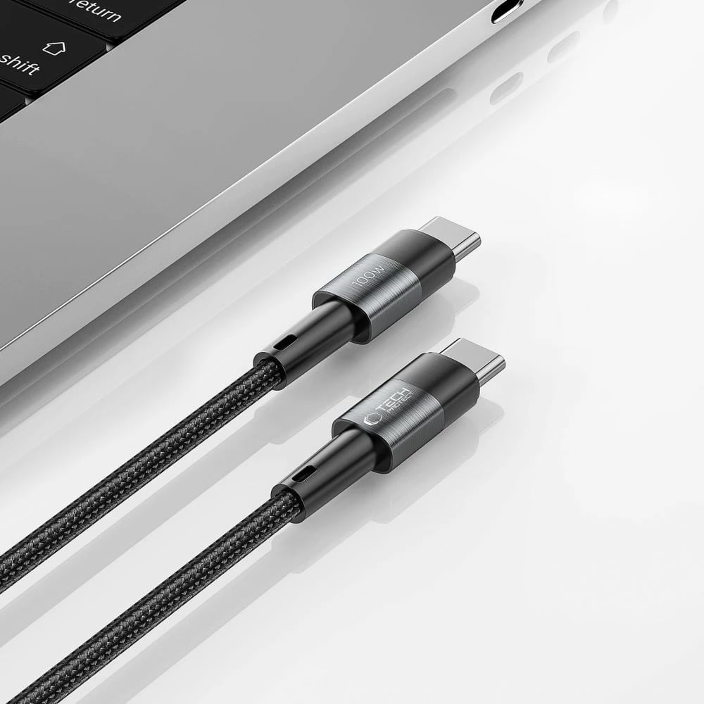 Kabllo USB-C/USB-C Tech-Protect UltraBoost 0.25m, 100W, Gri