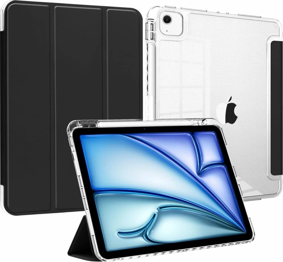 Mbështjellës Tech-Protect SC Pen Hybrid për iPad Air 13" 2024, Transparent/Zi