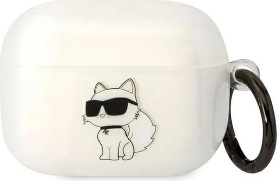 Mbështjellës Karl Lagerfeld KLAPHNCHTCT për AirPods Pro, Choupette, transparent, me unazë