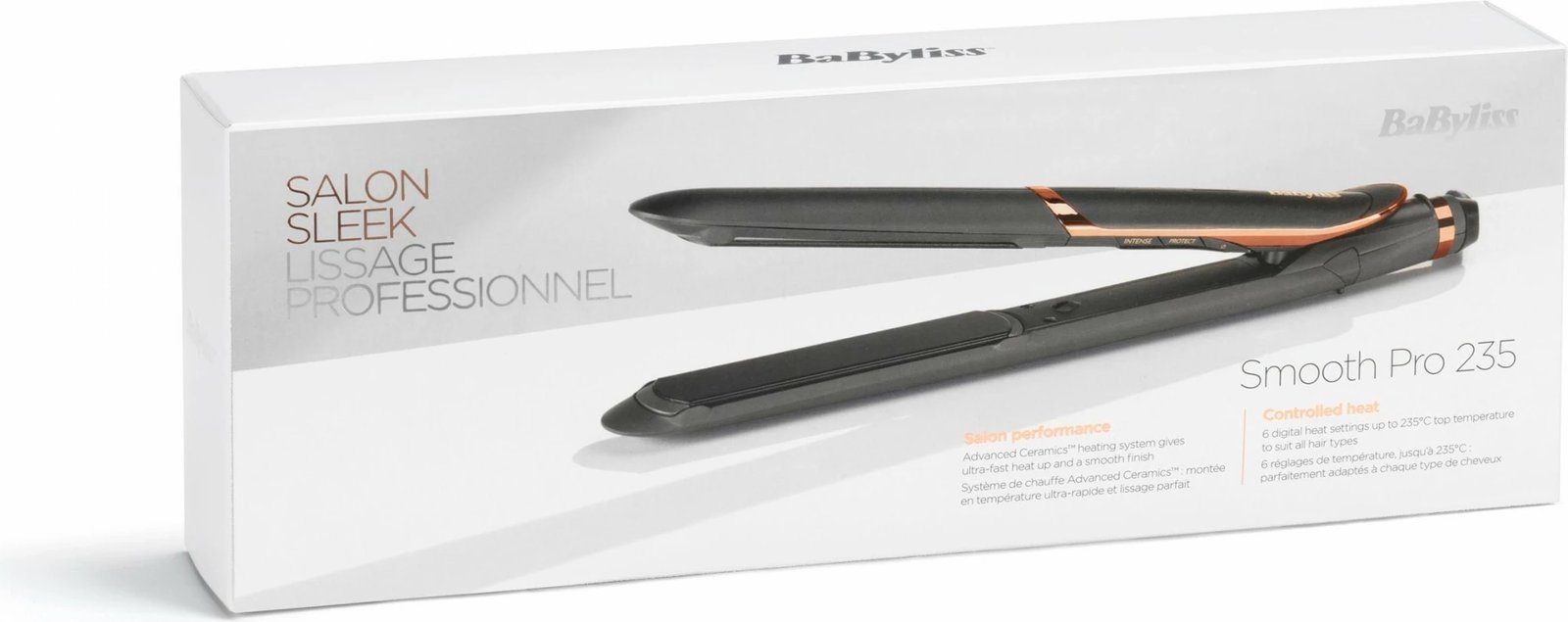 Hekur flokësh BaByliss ST394E Smooth Pro 235, e zezë