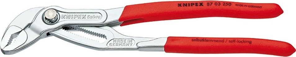 Pinca ujë Knipex Cobra 87 03 250, 250mm, dorezë plastike, e kuqe