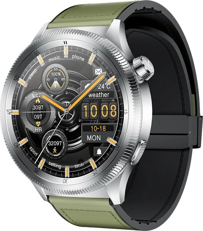 Smartwatch Kumi Gear GT3, 1.43", 300 mAh, Argjendtë