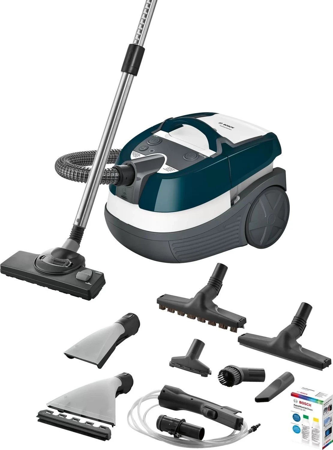 Fshesë me korrent Bosch Serie 4 AquaWash&Clean BWD41720, 1700W, 5L, bardhë-jeshile