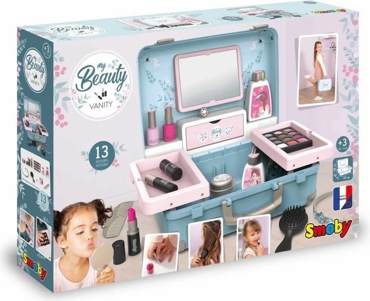 Valixhe lodër Smoby Walizka Beauty me 13 aksesorë, për vajza, Multikolor