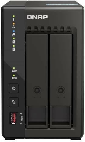 NAS desktop QNAP TS-253E-8G, 8 GB RAM, 2 vende për disk, i zi