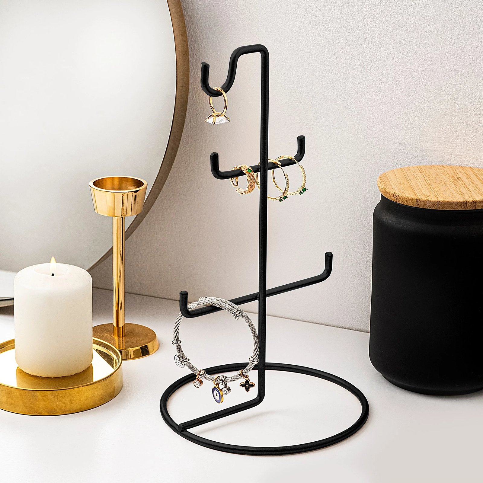 Organizues bizhuterish, dizajn Aberto, TK-003-B, ngjyrë e zezë