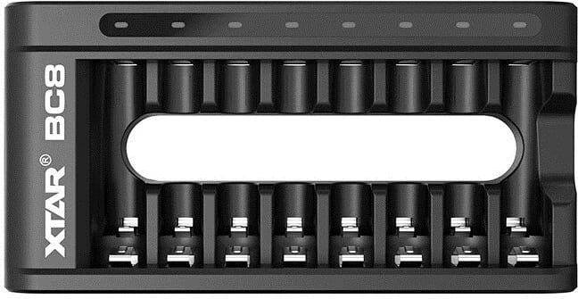 Karikues baterish XTAR BC8, për R03/AAA dhe R6/AA, Li-ion 1.5V/NiMH, i zi