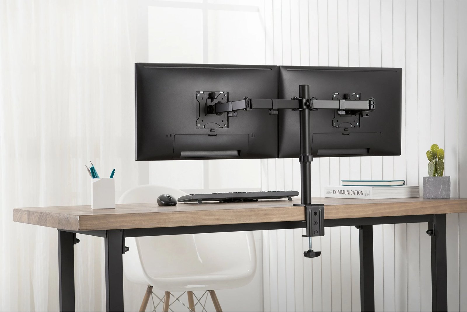 Mbajtës monitori Digitus, Universal, për dy monitorë, 15"-32", i zi