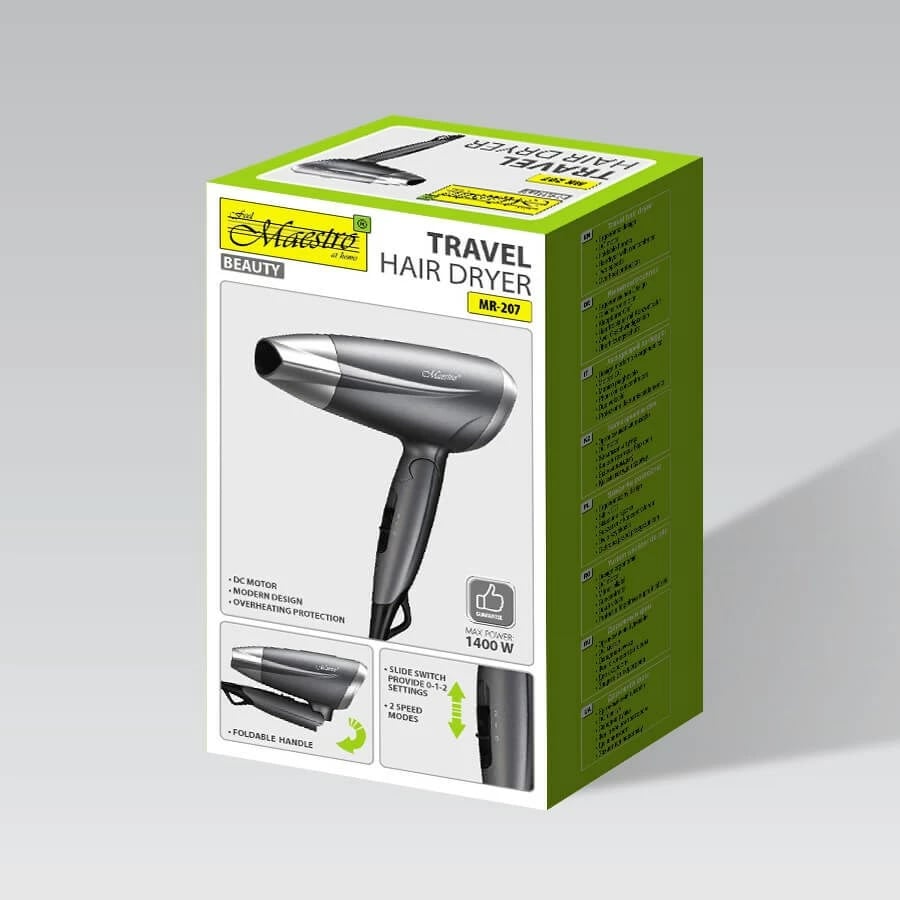 Tharëse flokësh Maestro MR-207, 1400W, Grafit