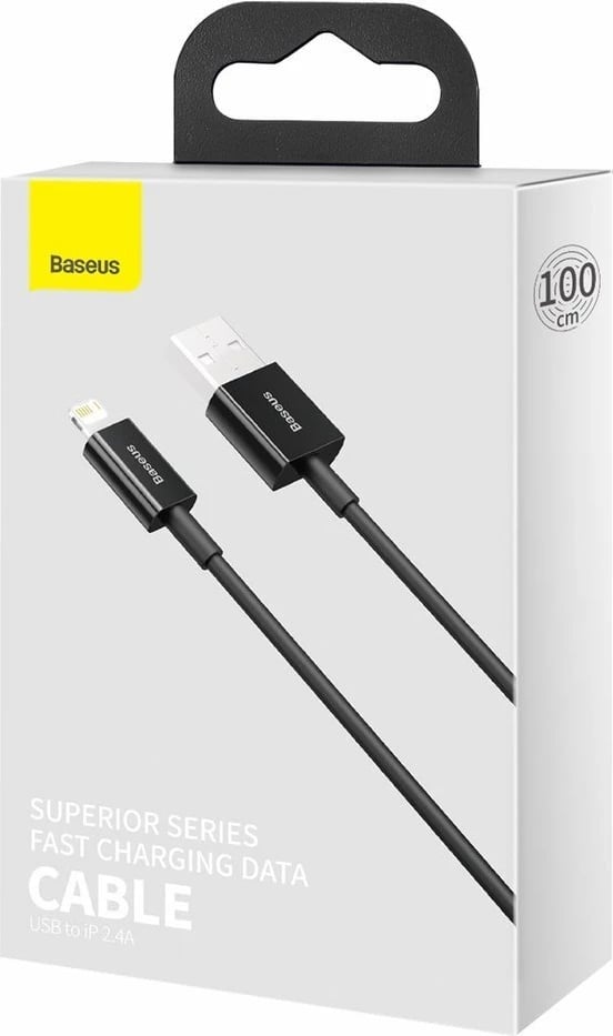 Kabllo Baseus Superior USB-Lightning CALYS-A01, 1m, 2.4A, e zezë