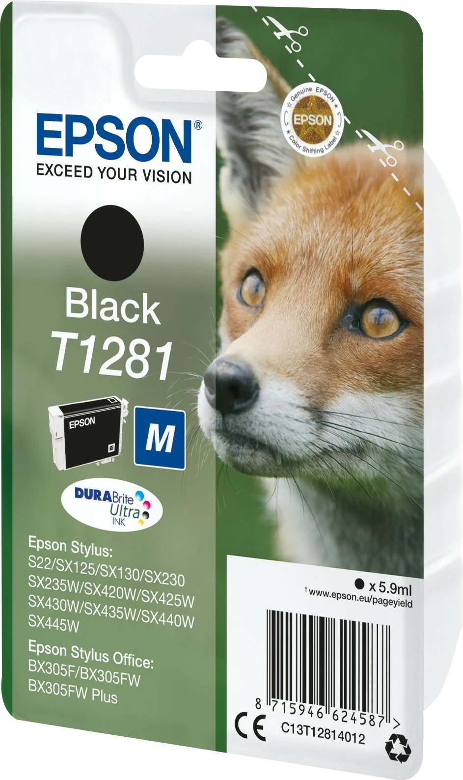 Toner Epson Fox T1281 DURABrite Ultra, 5.9ml, e zezë