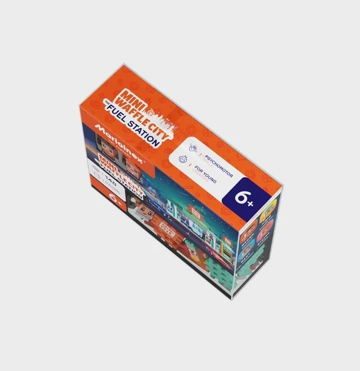 Set lodrash ndërtimi Marioinex Mini Waffle City Gas Station, 148 pjesë, plastikë