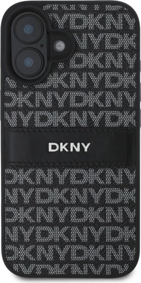 Mbështjellës DKNY Texture Pattern Tonal Stripe për iPhone 16, i zi