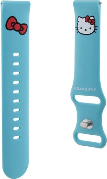 Rrip silikoni për smartwatch Hello Kitty Silicone Kitty Head, 20mm, kaltër