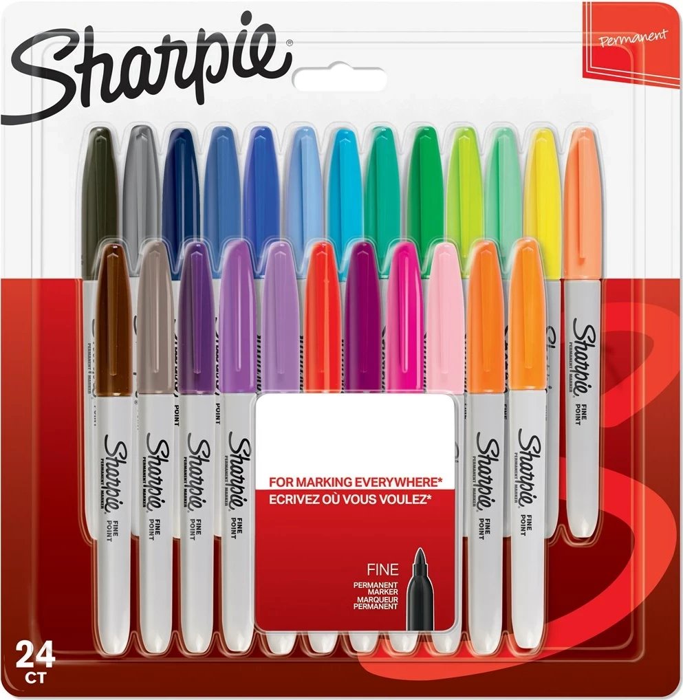 Marker Sharpie 2065405, 24 copë, Fine/Bullet tip, Shumëngjyrësh