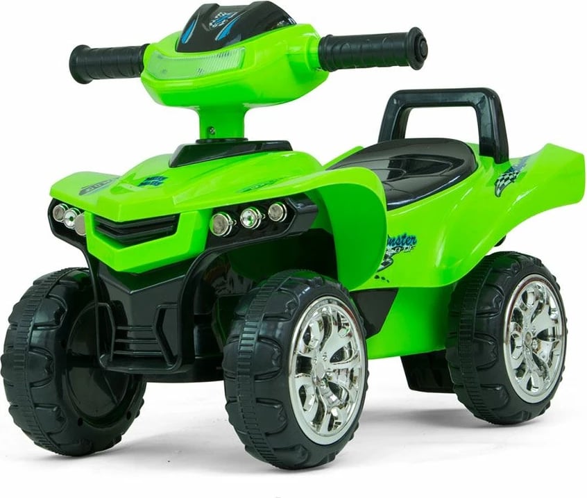 Quad me tinguj për fëmijë, Milly Mally Monster, timon interaktiv, drita, ngarkesa 25 kg, prej 12m+, jeshile