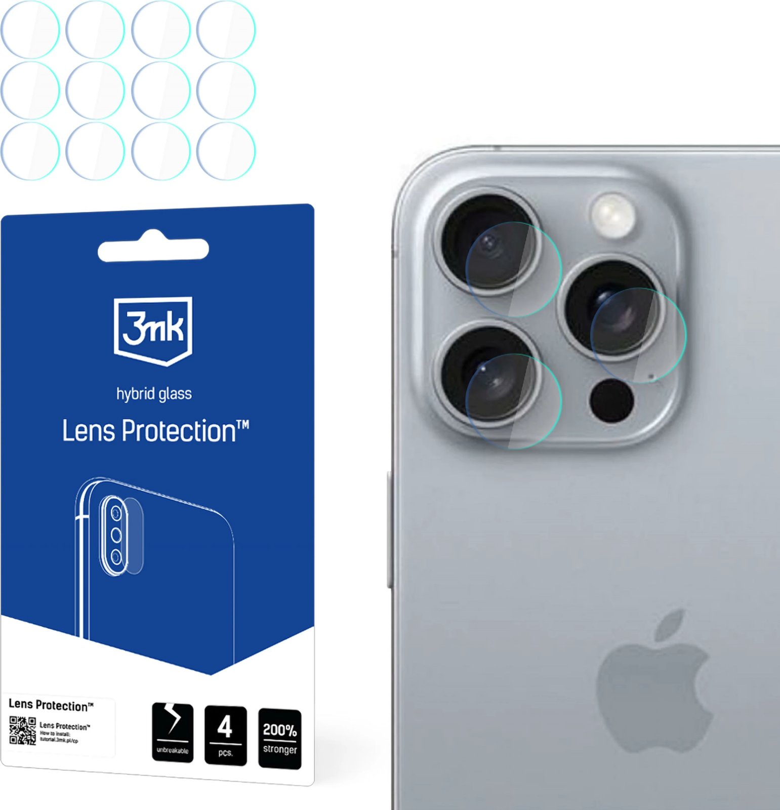 Mbrojtës xhami për kamerë 3mk Protection për iPhone 16 Pro