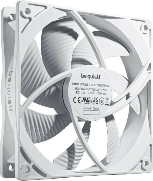Ventilator kasesë PC, be quiet!, Pure Wings 3 BL136 120mm PWM 4-pin 1500 RPM, i bardhë, set 3-copësh