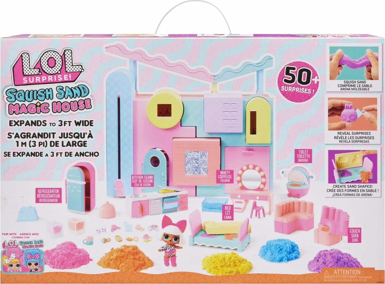 Shtëpi lodër për kukulla L.O.L. Surprise Kinetic Sand Magic House, shumëngjyrëshe, set me 50+ surpriza