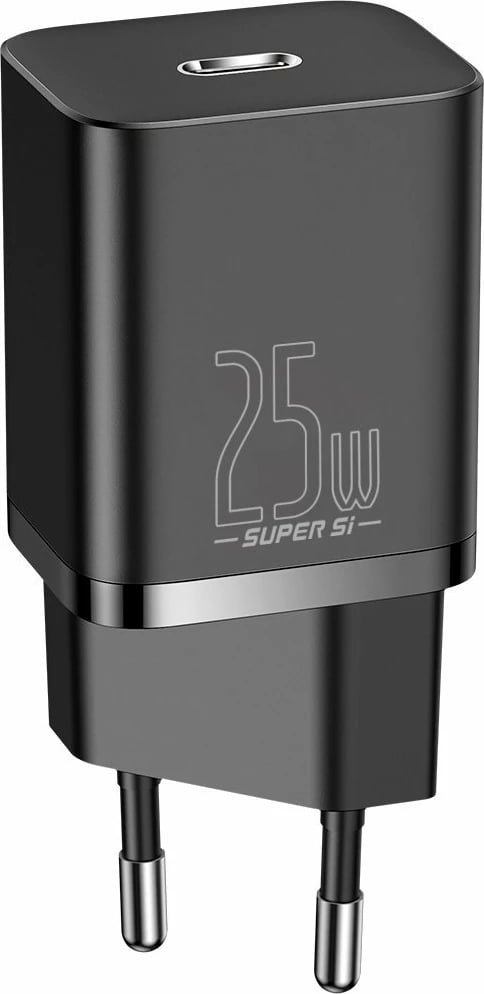 Karikues i shpejtë Baseus Super Si Quick Charger 1C 25W me kabllo USB-C në USB-C 1m, Zi