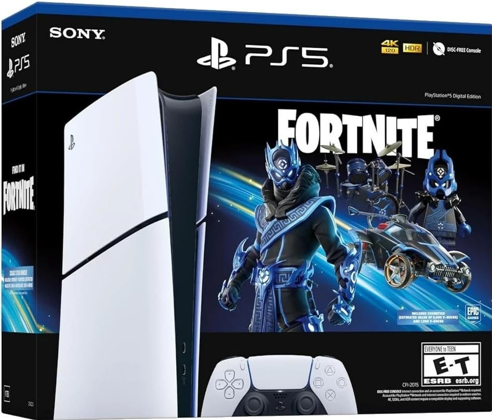Konsolë Sony Playstation 5 Digital Edition Slim, Fortnite, E zezë