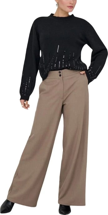 pantallona Jacqueline De Yong femra, kafe