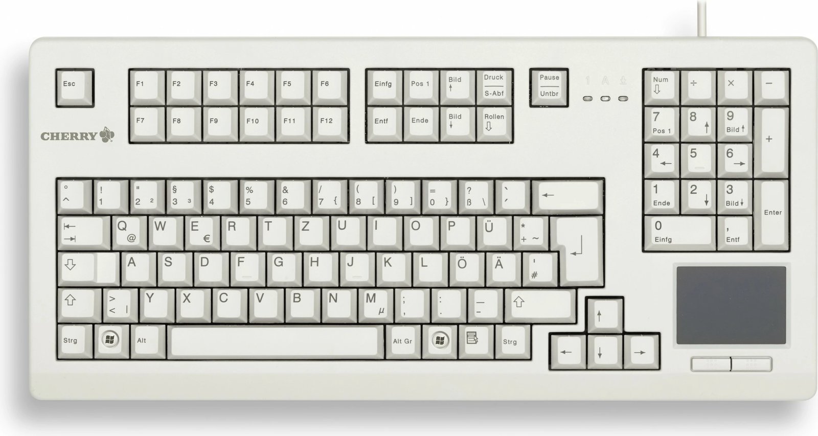Tastierë Cherry TouchBoard G80-11900, Full-size, Mekanike, USB, Gri