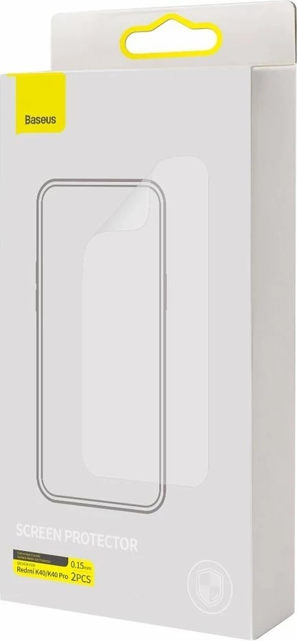 Folie mbrojtëse ekranit Baseus Fullscreen 0.15mm për Xiaomi Redmi K40/K40 Pro/Poco F3, 2 copë, Transparent