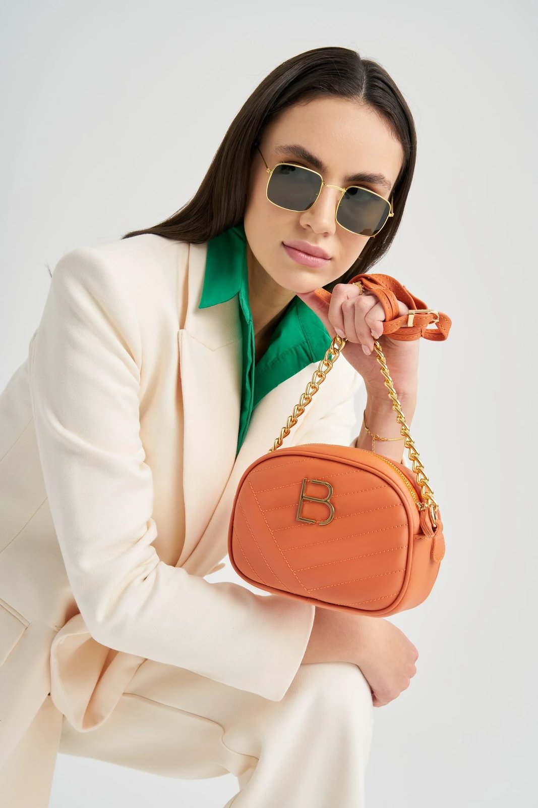 Çantë crossbody portokalli Lucky Bees, 1298