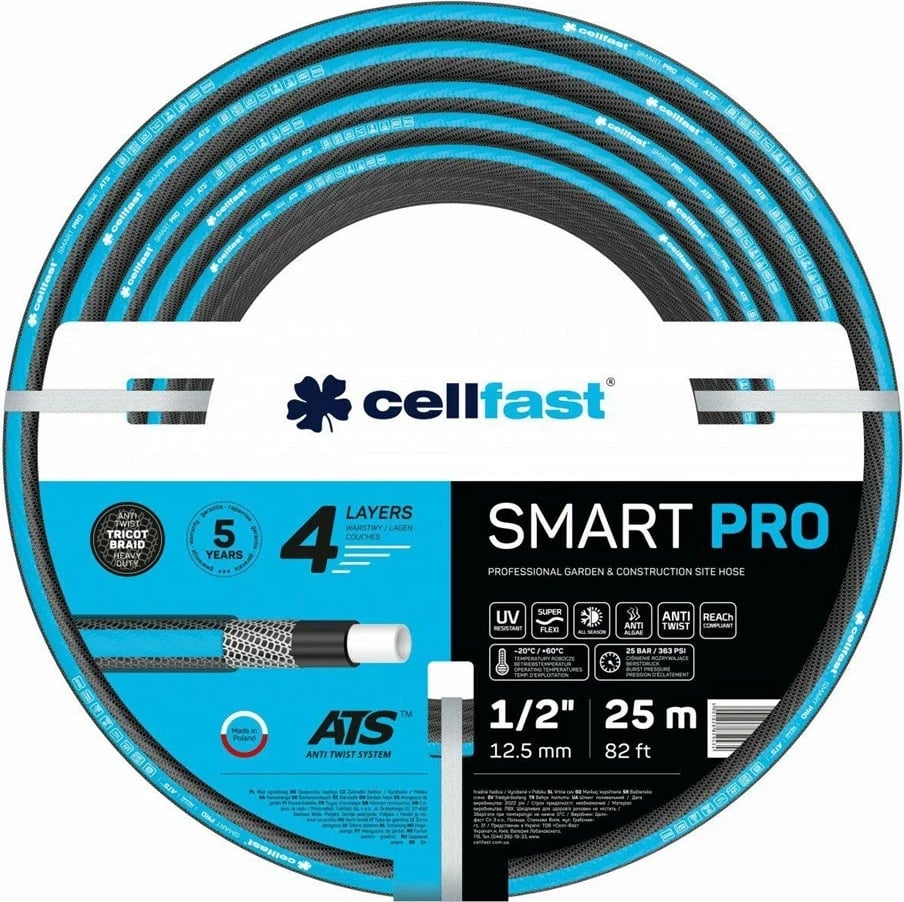 Zorrë uji CELLFAST SMART PRO ATS, 1/2", 30m, Blu