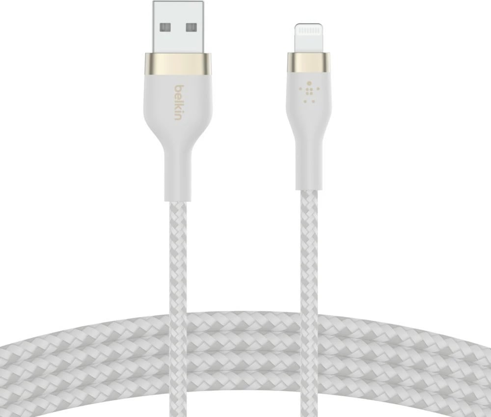 Kabllo Belkin CAA010BT2MWH, 2 m, USB A, USB C/Lightning, Bardhë
