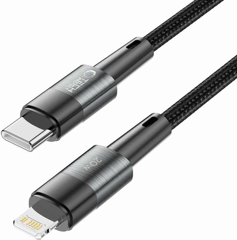 Kabllo Tech-Protect UltraBoost, 1m, Lightning në USB-C, 20W, Gri