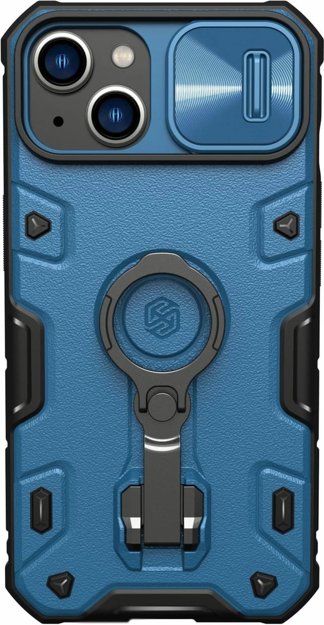 Mbështjellës Nillkin CamShield Armor Pro Magnetic për iPhone 14 Plus, MagSafe, me kapak kamere, Kaltër