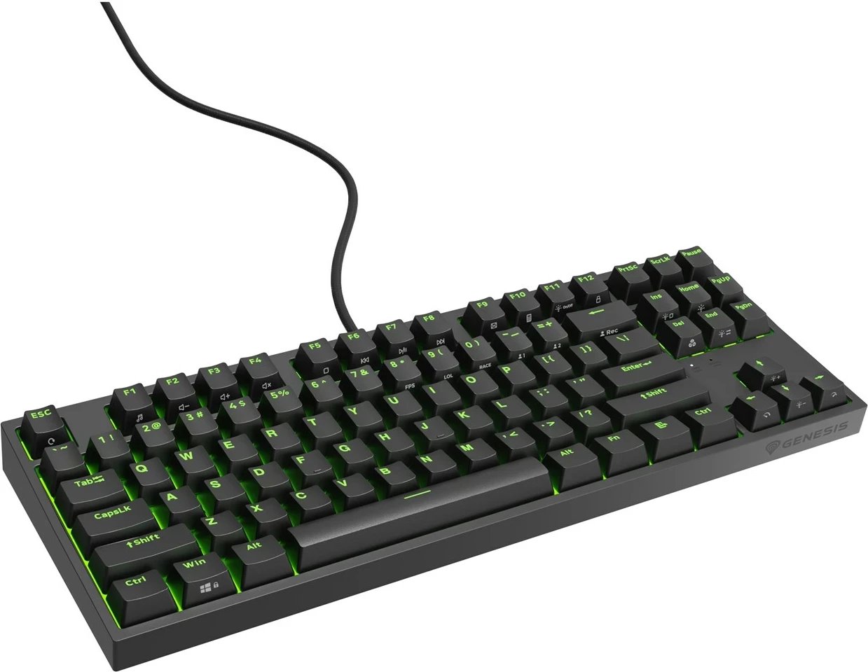 Tastierë GENESIS Thor 404 TKL, Gaming, USB, QWERTY, Anglisht, E zezë