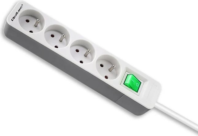 Kasë Qoltec 50288 me 4 dalje, 1.8m, Bardhë-Gri