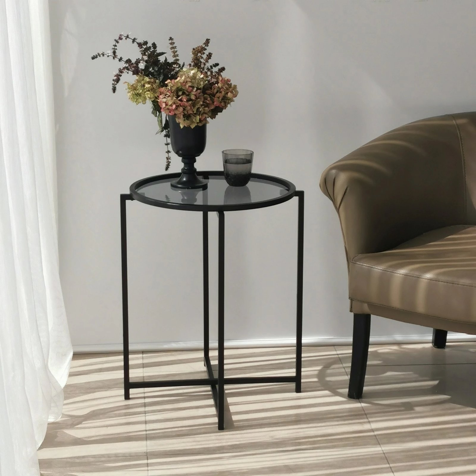 Set tavolinash anësore Skye Decor, S412F, ngjyrë e zezë