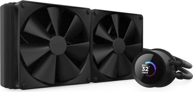 Ftohës me ujë NZXT Kraken 280 LCD, RL-KN280-B1, për procesor, 2x14 cm, Ekran LCD, i zi