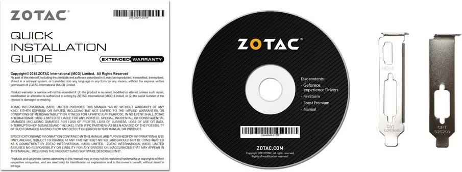 Kartelë grafike Zotac GeForce GT 710, 2 GB, GDDR3, e zezë