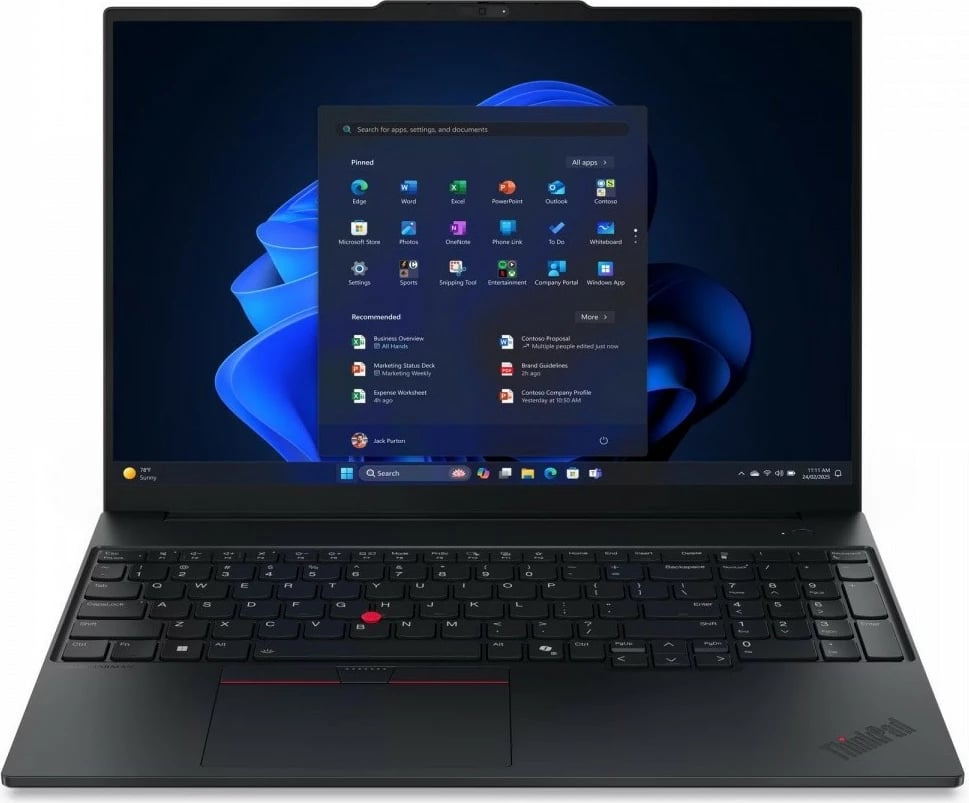 Laptop Lenovo ThinkPad E16 Gen 3 21SR0070PB, 16", Intel Core Ultra 5 225U, 16 GB RAM, 512 GB SSD, Windows 11 Pro, Zi