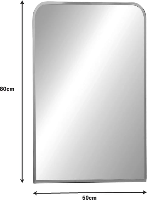 Pasqyrë elegante Inart, alumini argjendi, 50x2.5x80cm