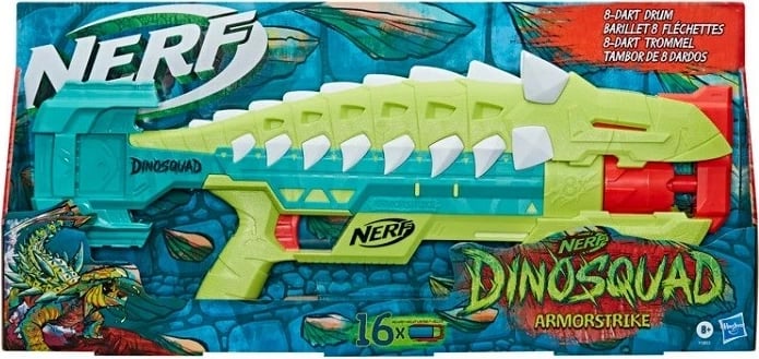 Lodër NERF DinoSquad Armor Strike, F5855, Jeshile dhe Blu
