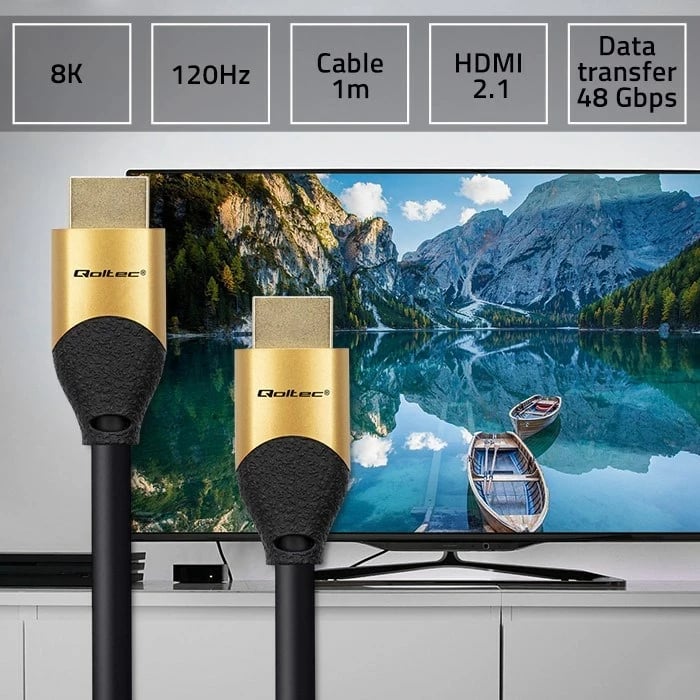 Kabëll HDMI Qoltec 50354, Ultra high speed, 8K, 1m, Ari