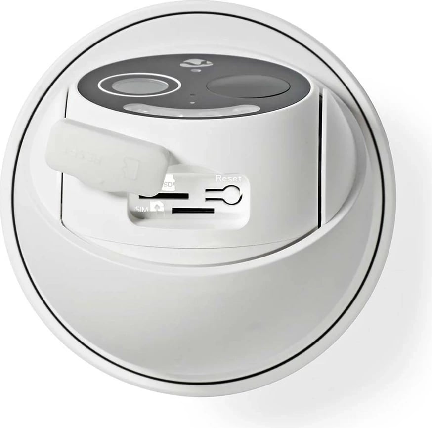 Kamerë sigurie IP dome nedis SIMCBO50WT, 2MP, 4G, Wireless, me panel diellor, E bardhë