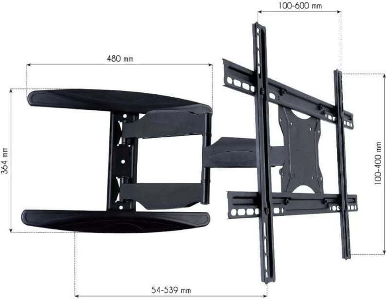 Mbajtës muri për TV Techly 308879, 40-65 inç, i zi