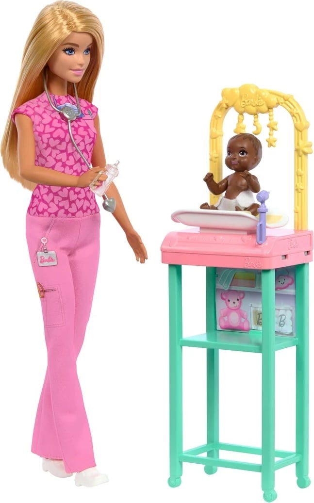 Lodër Barbie Doktoresha e Foshnjave, MATTEL, Multikolor, 2 copë