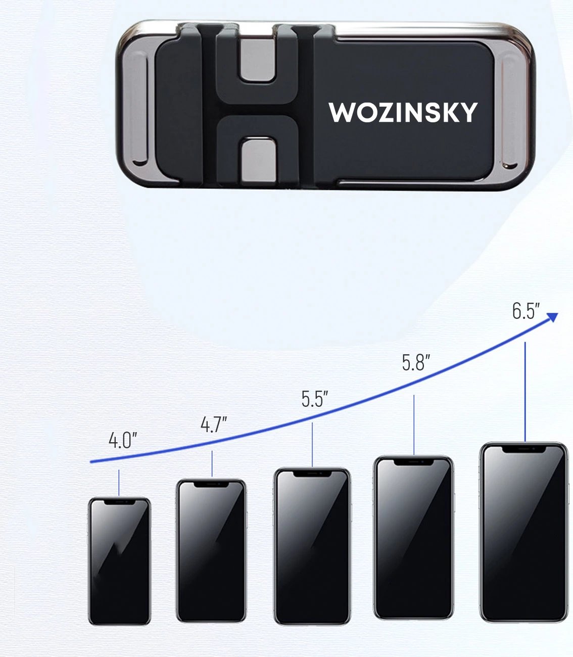 Mbajtës magnetik për telefon Wozinsky WMCDO-B1 me organizues kabllosh, i zi