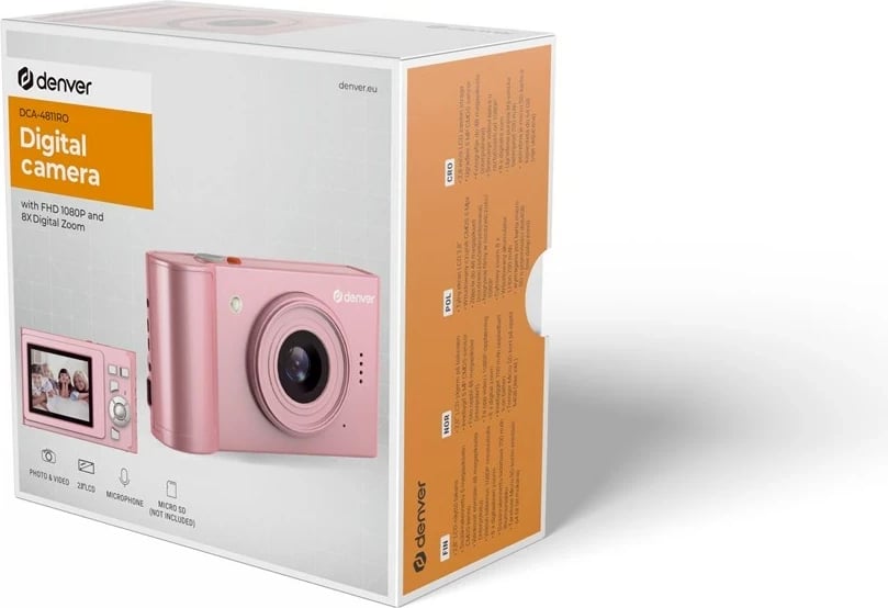 Kamerë kompakte Denver DCA-4811RO, 48 MP, CMOS, Roze
