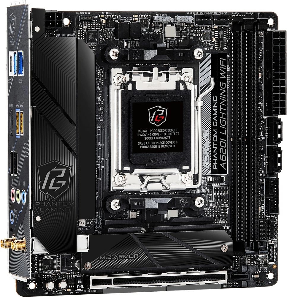 Pllakë amë ASRock A620I Lightning WiFi, AMD, Socket AM5, DDR5, 96 GB, e zezë
