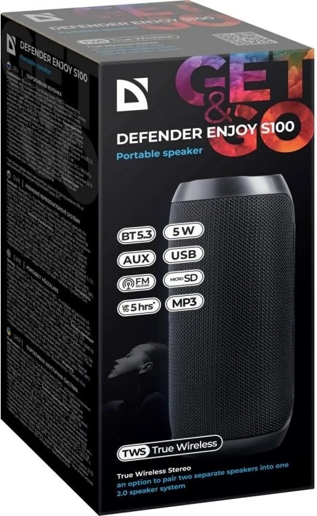 Altoparlant portativ Defender S100, Bluetooth 5.3, 5W, i zi