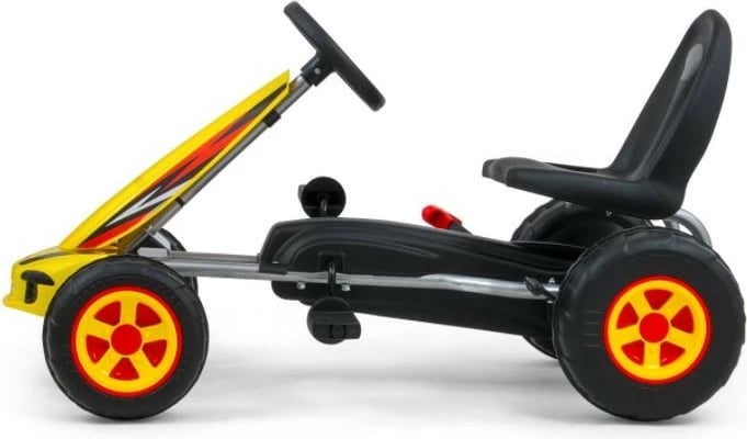 Gokart me pedale Milly Mally Viper, 4 rrota, për fëmijë, Kuq e Zi